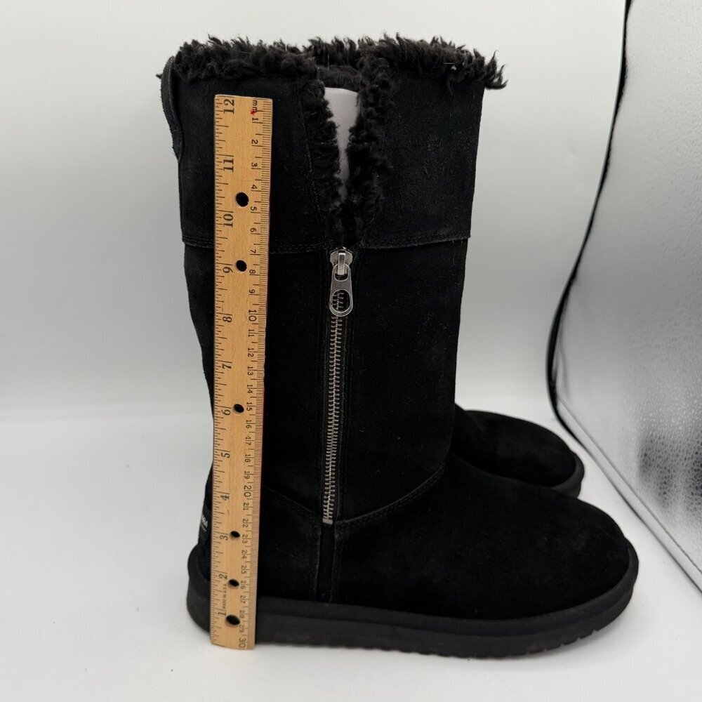 Koolaburra By UGG Aribel Tall Boots Womens Size 9 Black Suede Shearling - Picture 7 of 12